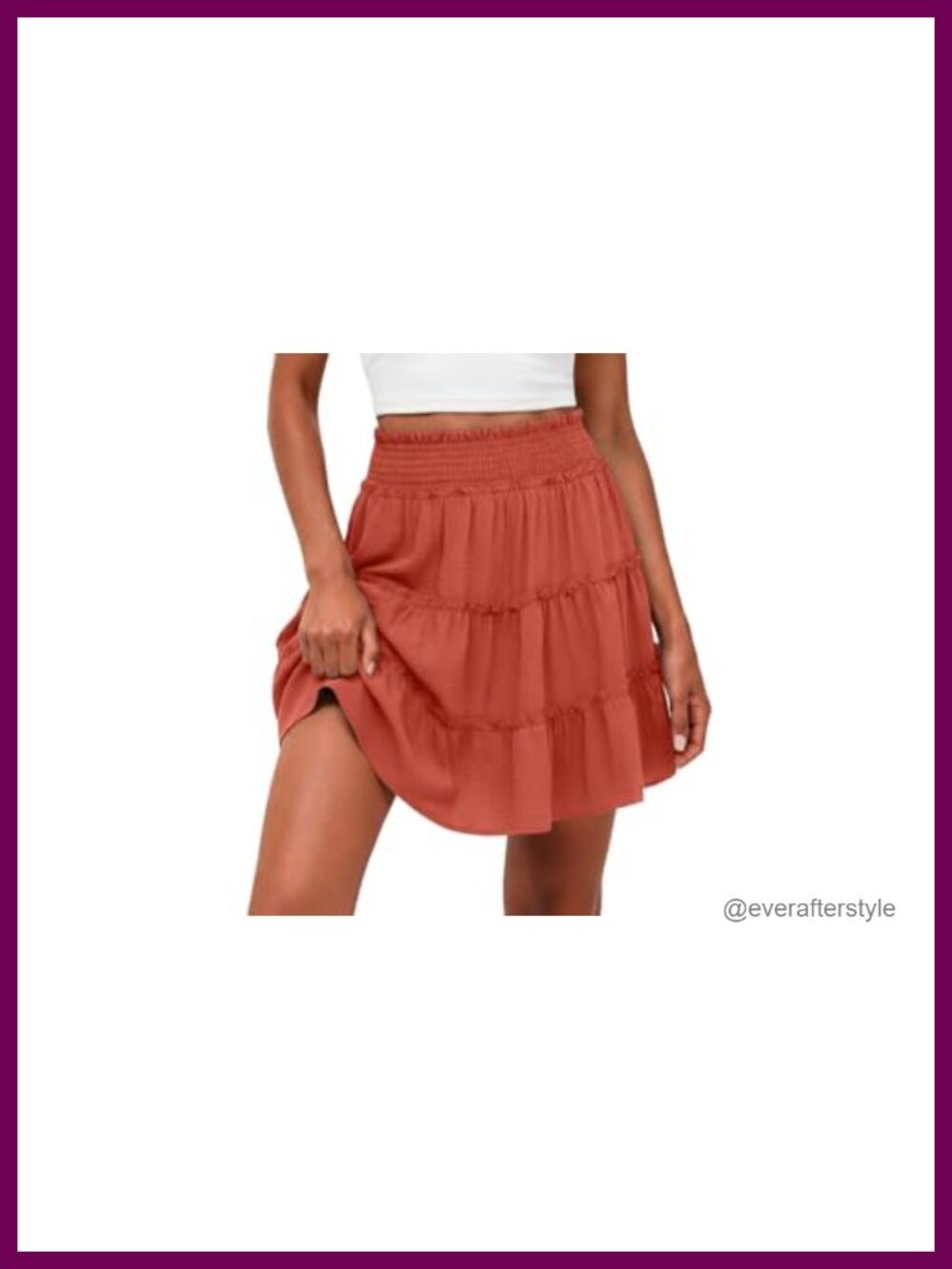 High Waisted Tiered Smocked Ruffle Mini Skort with Pockets